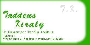 taddeus kiraly business card